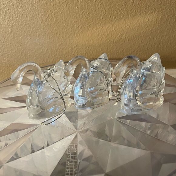3 Lucite Swan Ornaments - Picture 14 of 14